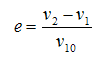 Coefficient of restitution